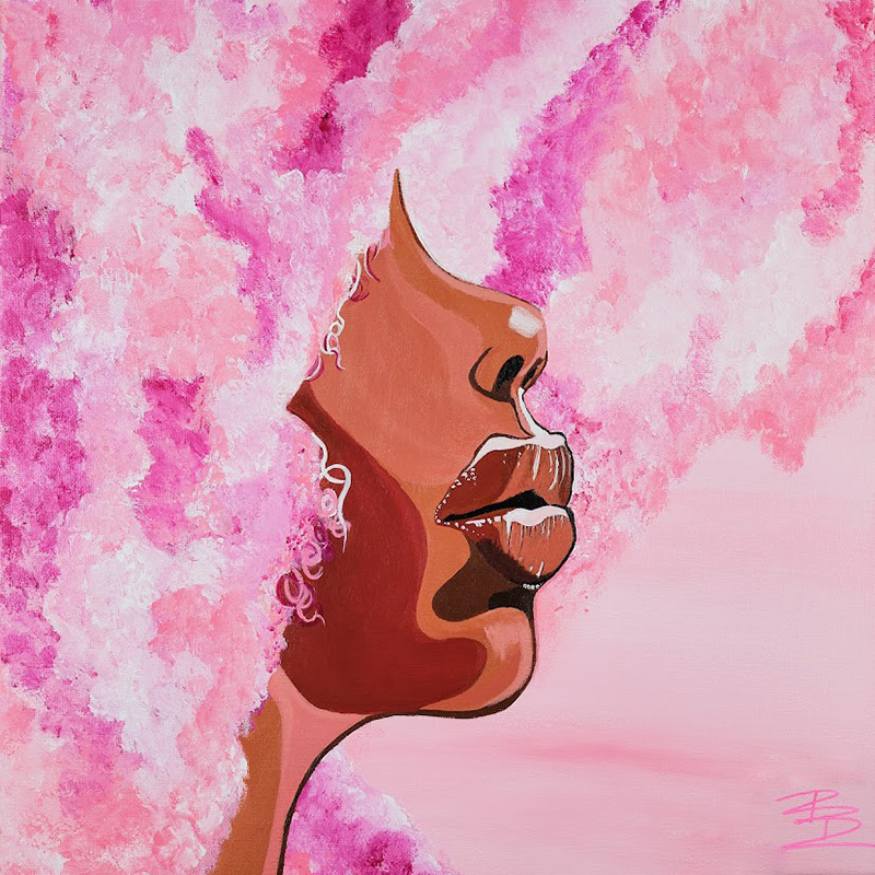 painting of a woman - pink - Brooklyn Doby