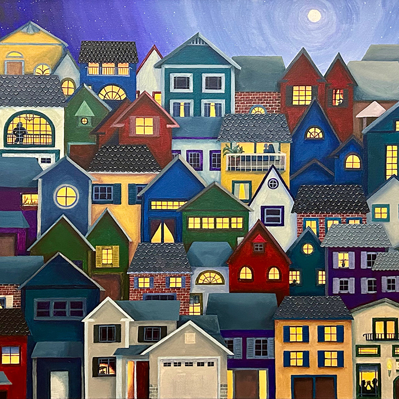 painting of houses - Mary Regan